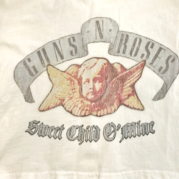 Guns N’ Roses Crop Top Band Graphic White T Shirt. Size medium. - Picture 2 of 12